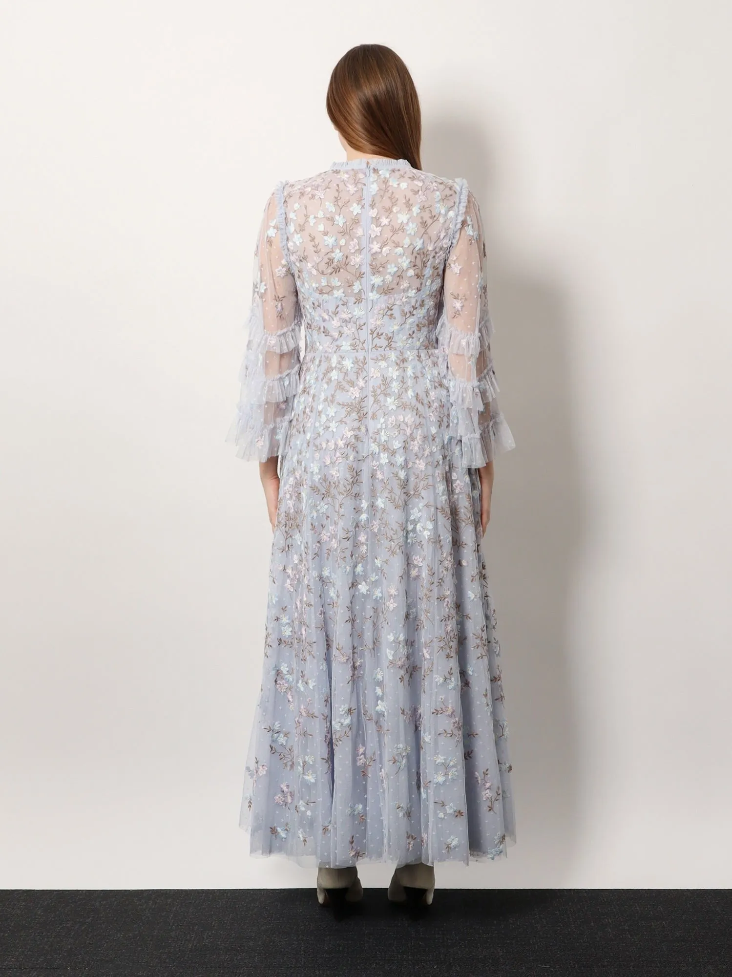 NEEDLE & THREAD Embroidered tulle long dress sold by Siebentaschen product image thumbnail 3
