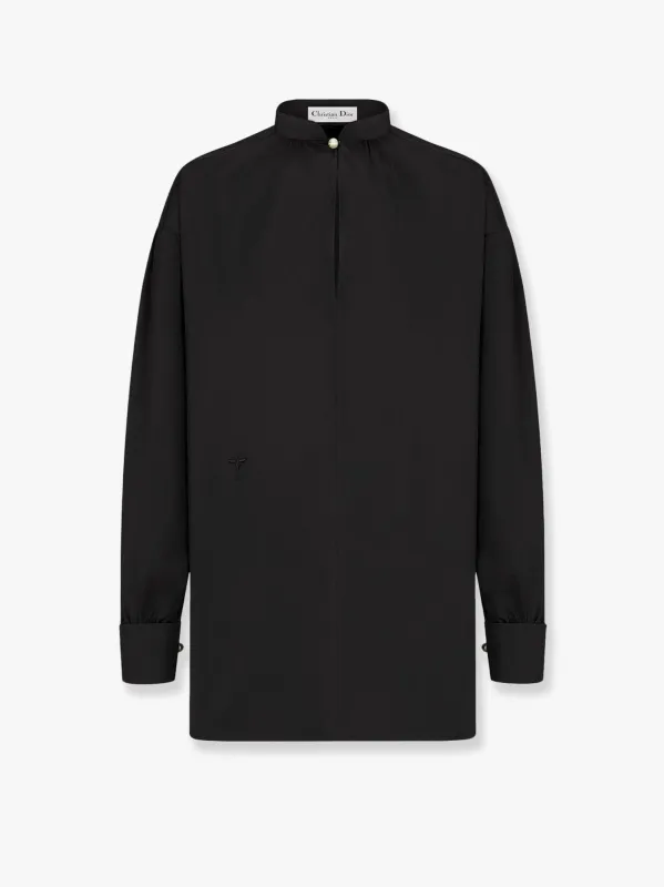 Dior Oversize cotton shirt with iconic bee and monogram embroidery sold by Siebentaschen