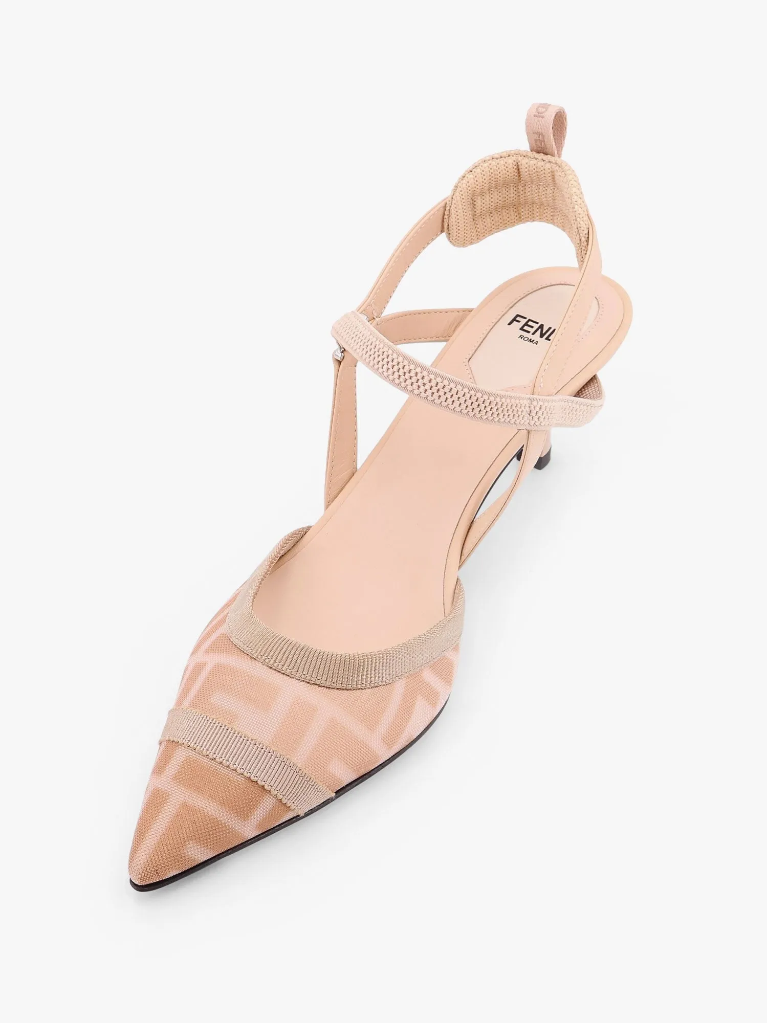 Fendi Colibrì leather and mesh slingback with FF motif sold by Siebentaschen product image thumbnail 4