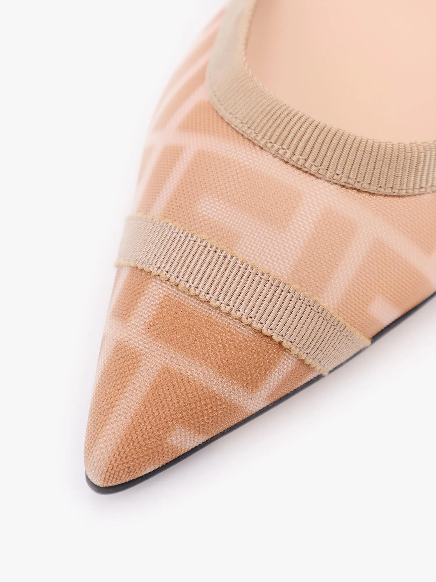 Fendi Colibrì leather and mesh slingback with FF motif sold by Siebentaschen product image thumbnail 5