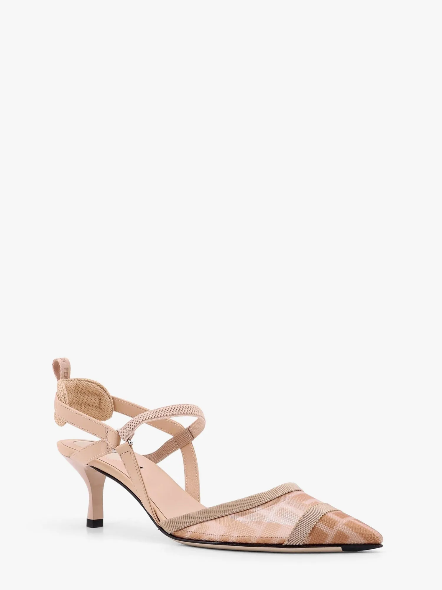 Fendi Colibrì leather and mesh slingback with FF motif sold by Siebentaschen product image thumbnail 2