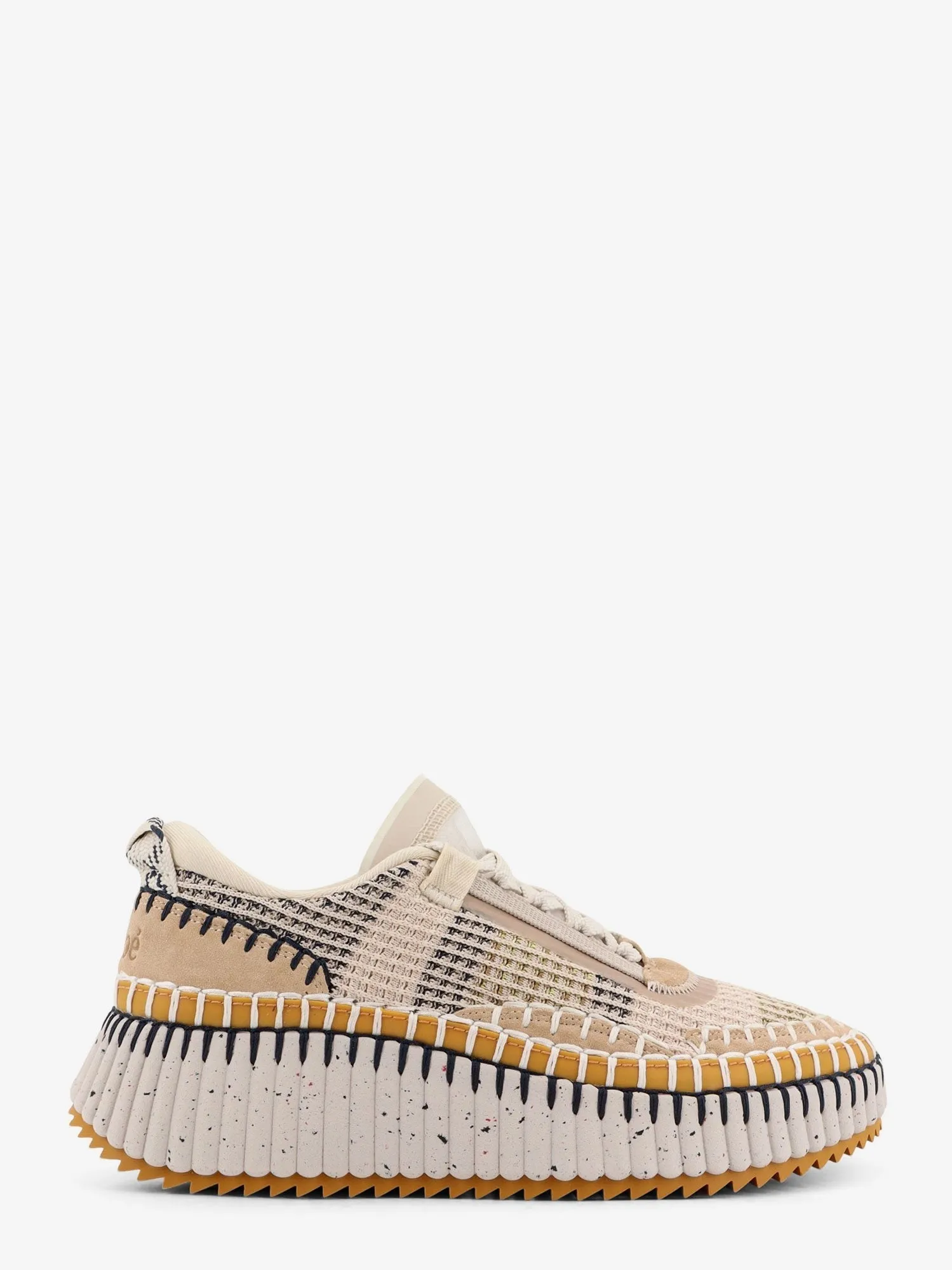 CHLOE' Nama low-top mesh sneakers with suede inserts sold by Siebentaschen