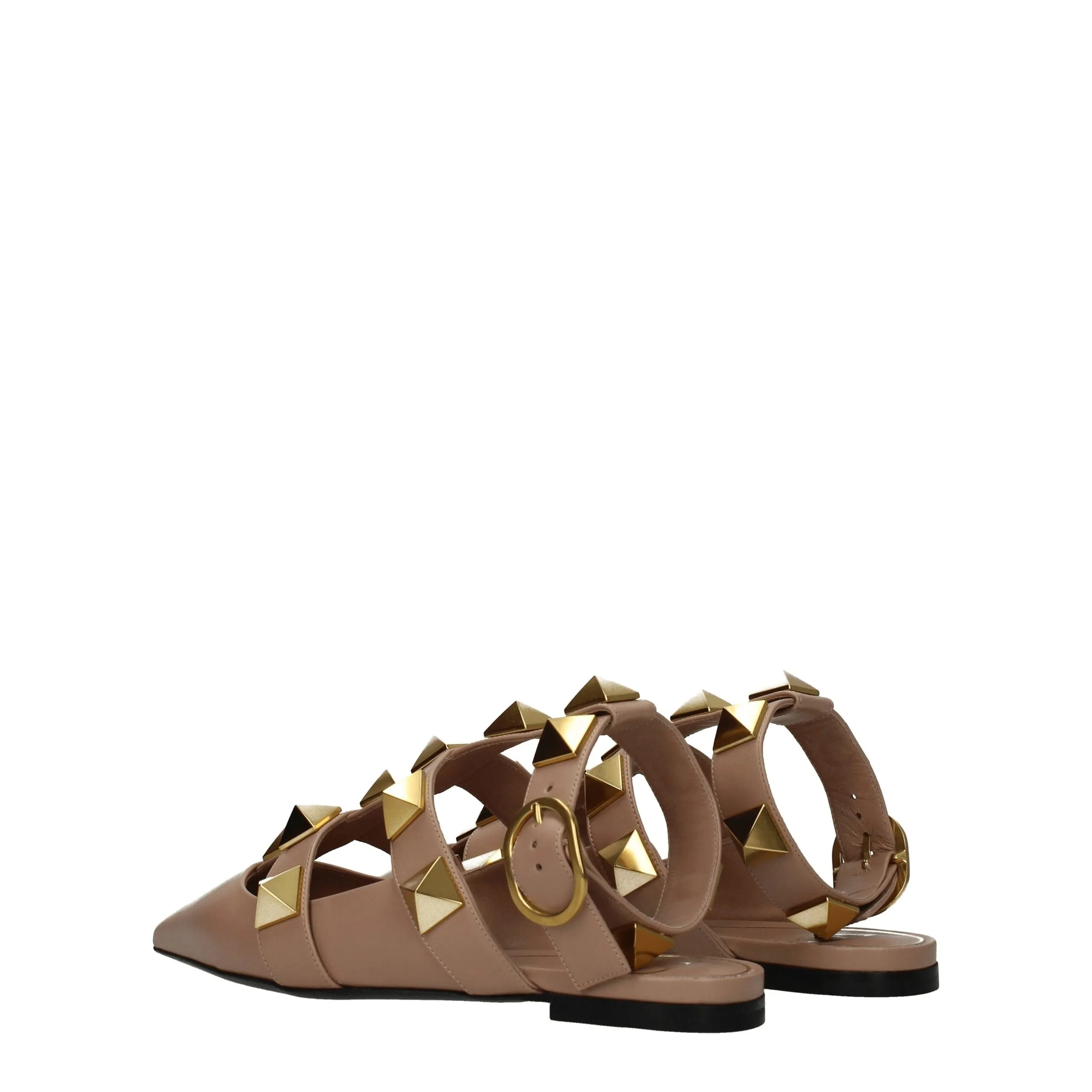 Valentino Garavani Pink Leather Flat Sandals sold by Siebentaschen product image thumbnail 4