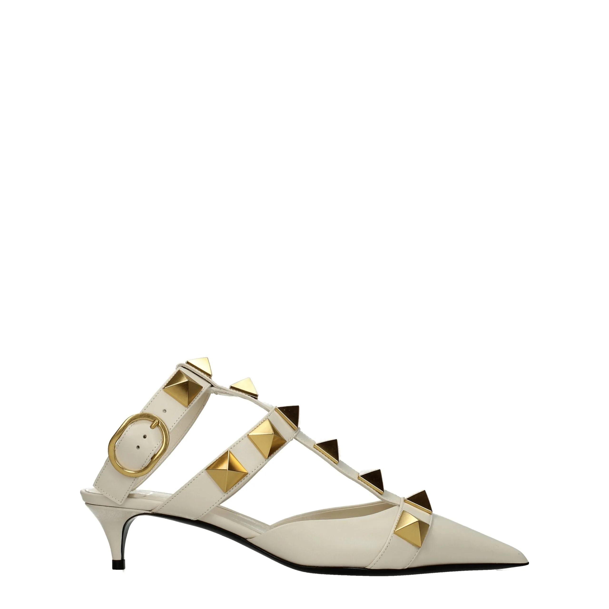 Valentino Garavani Beige Leather Stiletto Heel Sandals sold by Siebentaschen