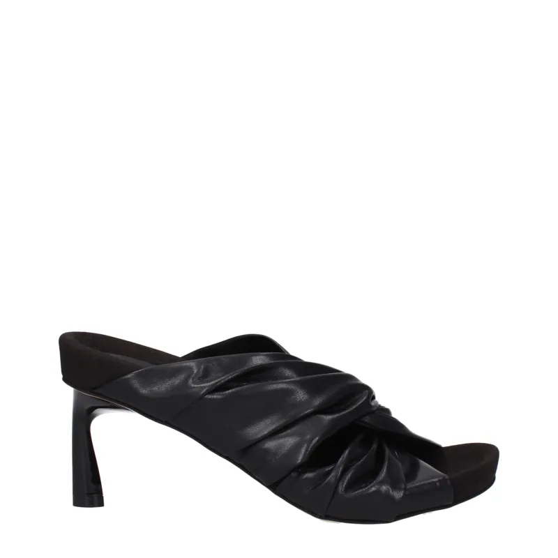Stella McCartney Black Leather Stiletto Heel Sandals made by Stella McCartney