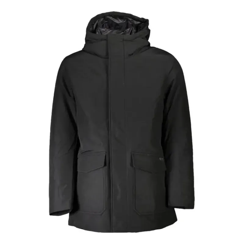 Woolrich Black Zip and Button Jacket sold by Siebentaschen