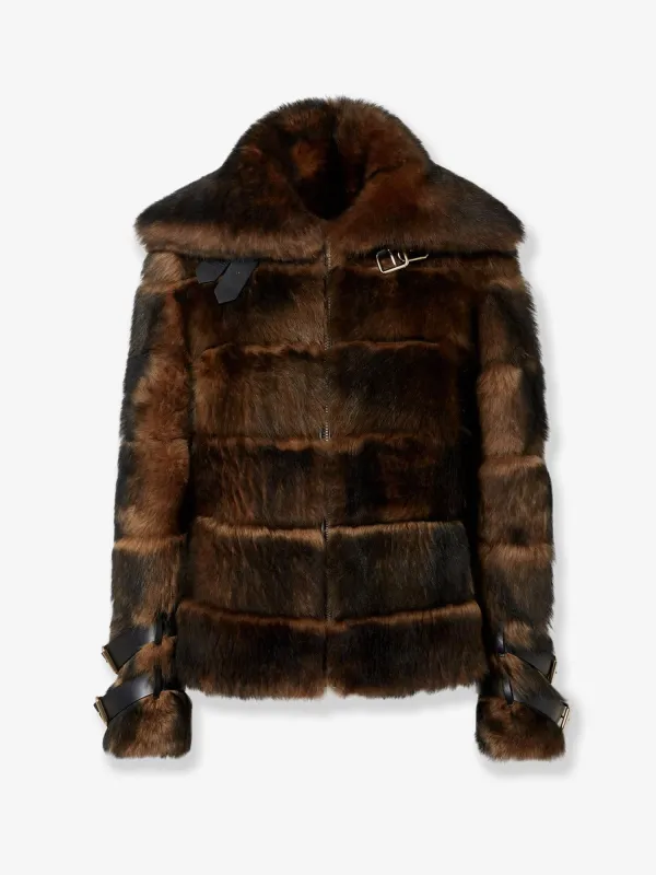Fendi Brown backed sheepskin and nappa jacket sold by Siebentaschen