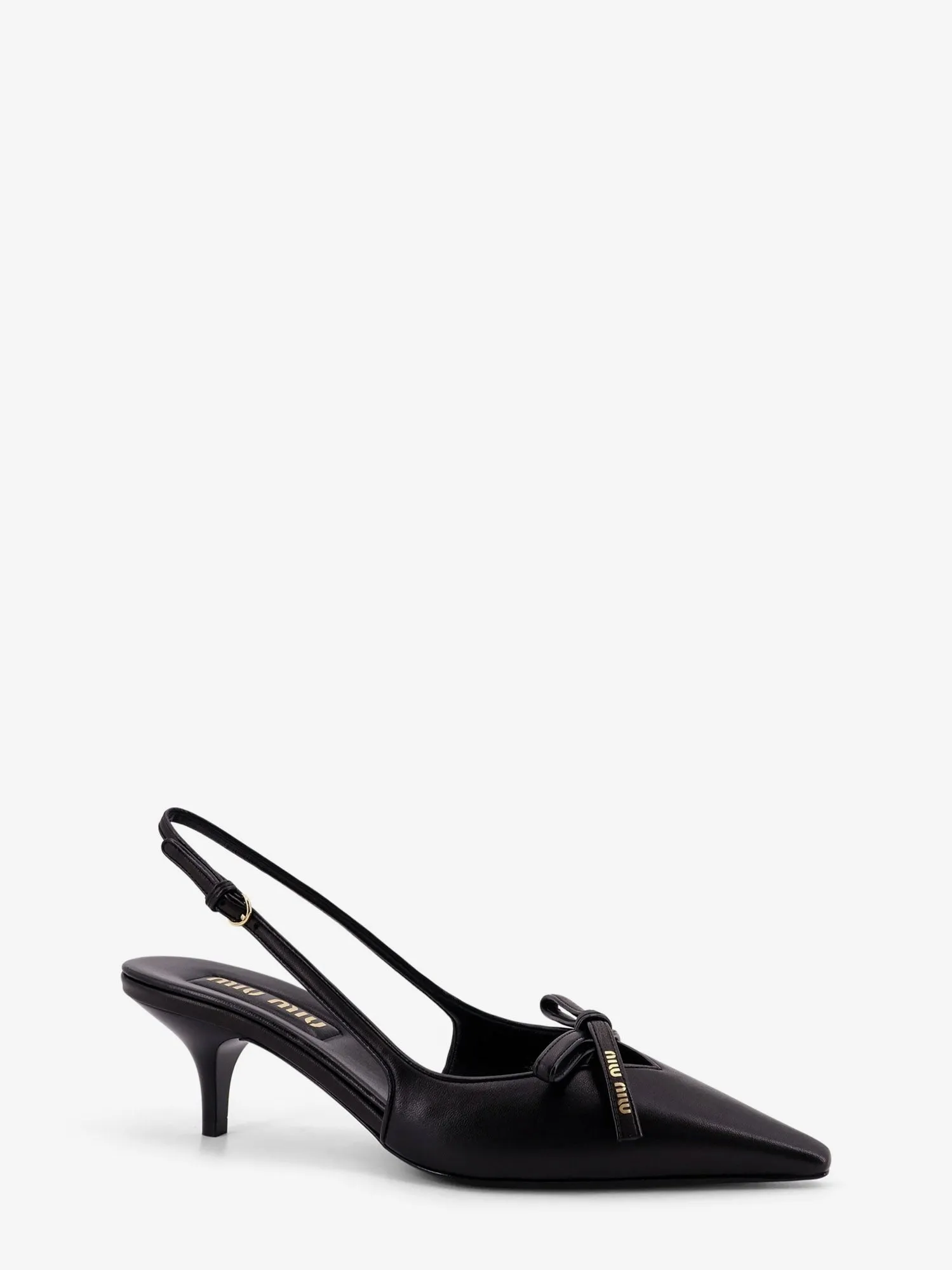 Miu Miu Leather décolleté with logo bow detail sold by Siebentaschen product image thumbnail 2