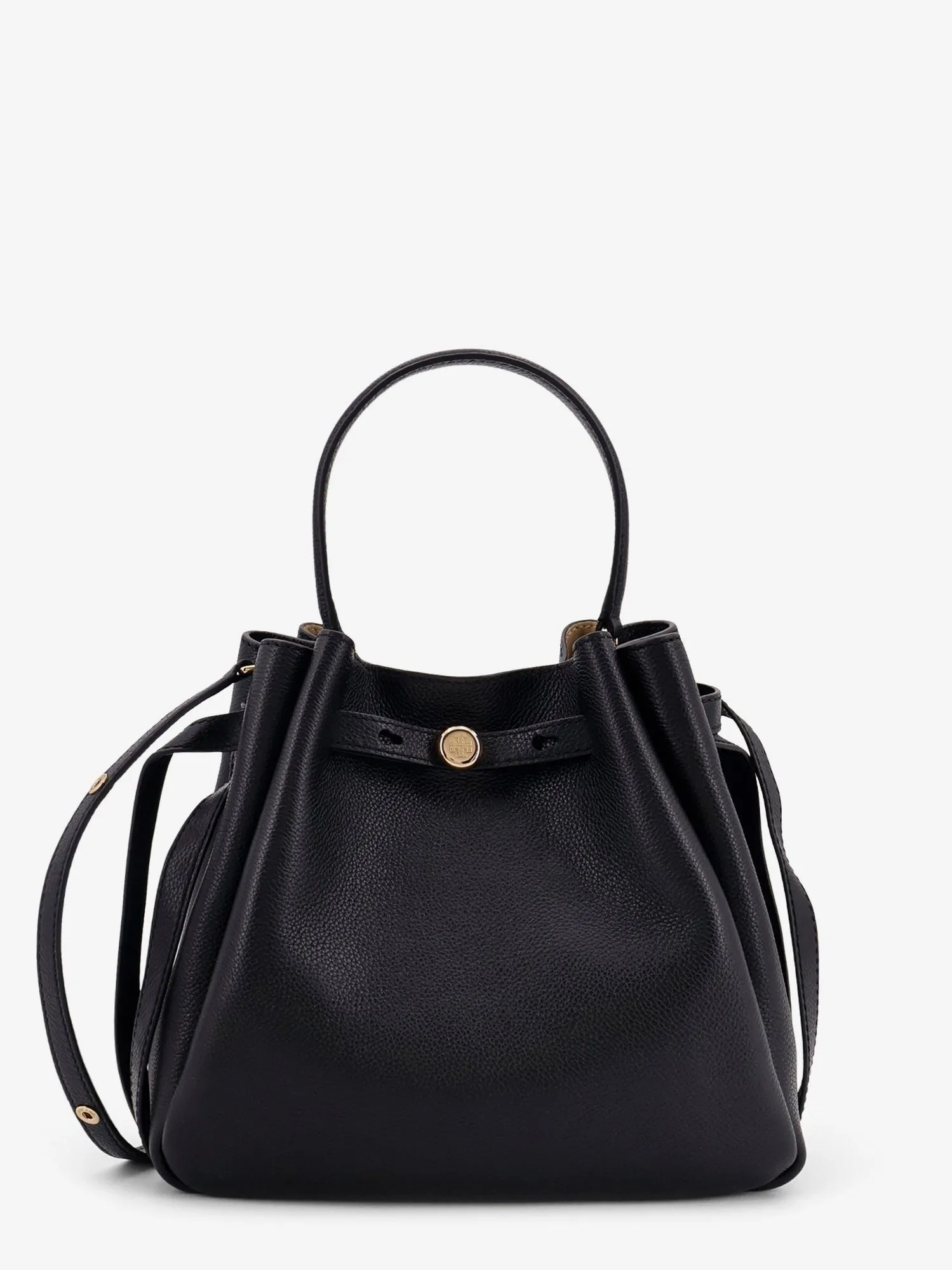 Tory Burch Romy leather bucket bag sold by Siebentaschen