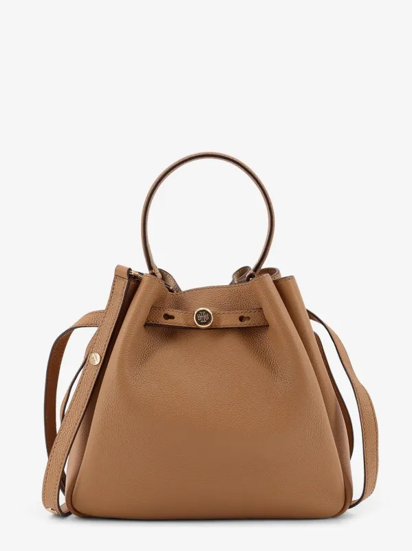 Tory Burch Romy leather bucket bag sold by Siebentaschen