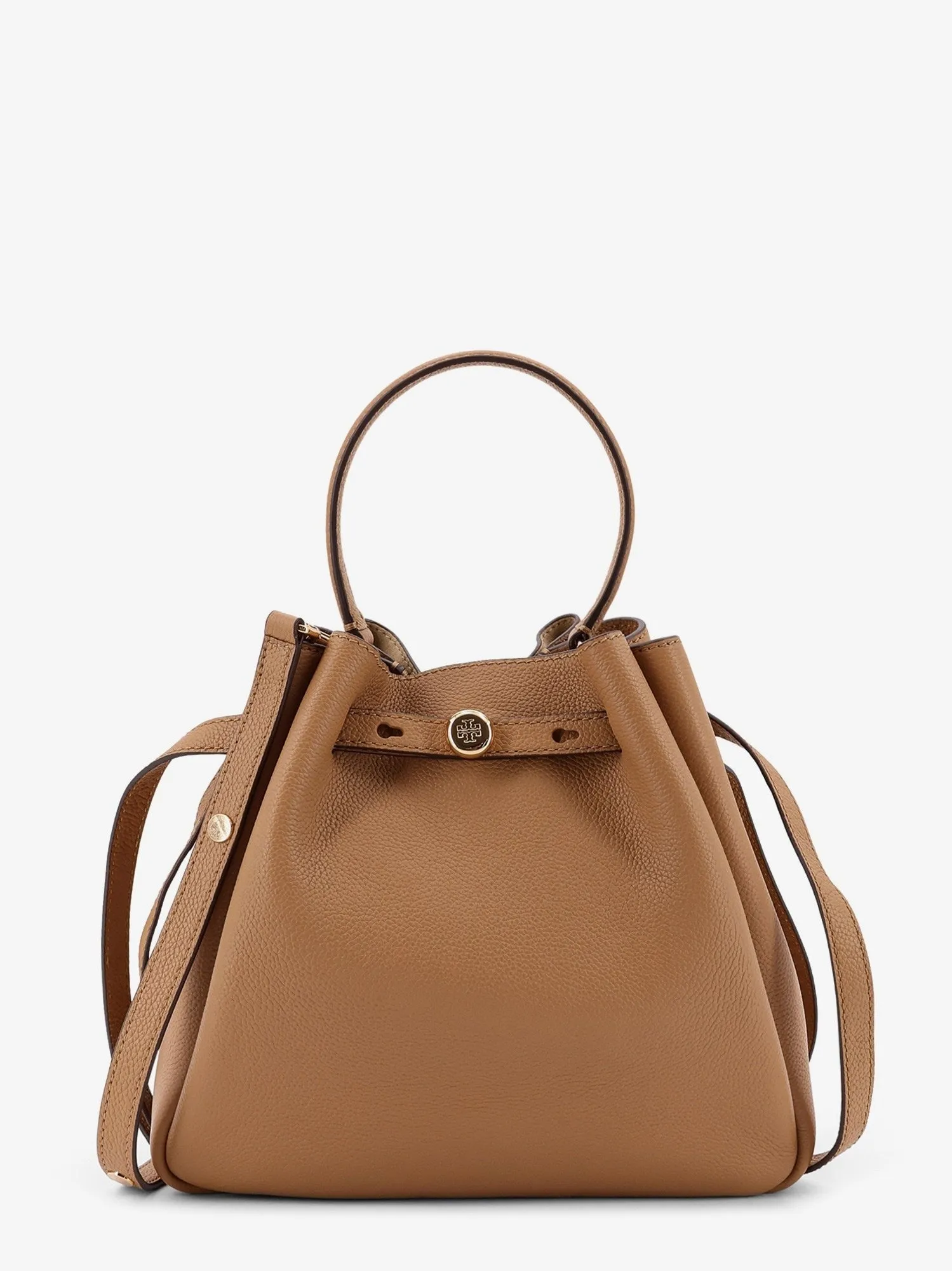 Tory Burch Romy leather bucket bag sold by Siebentaschen