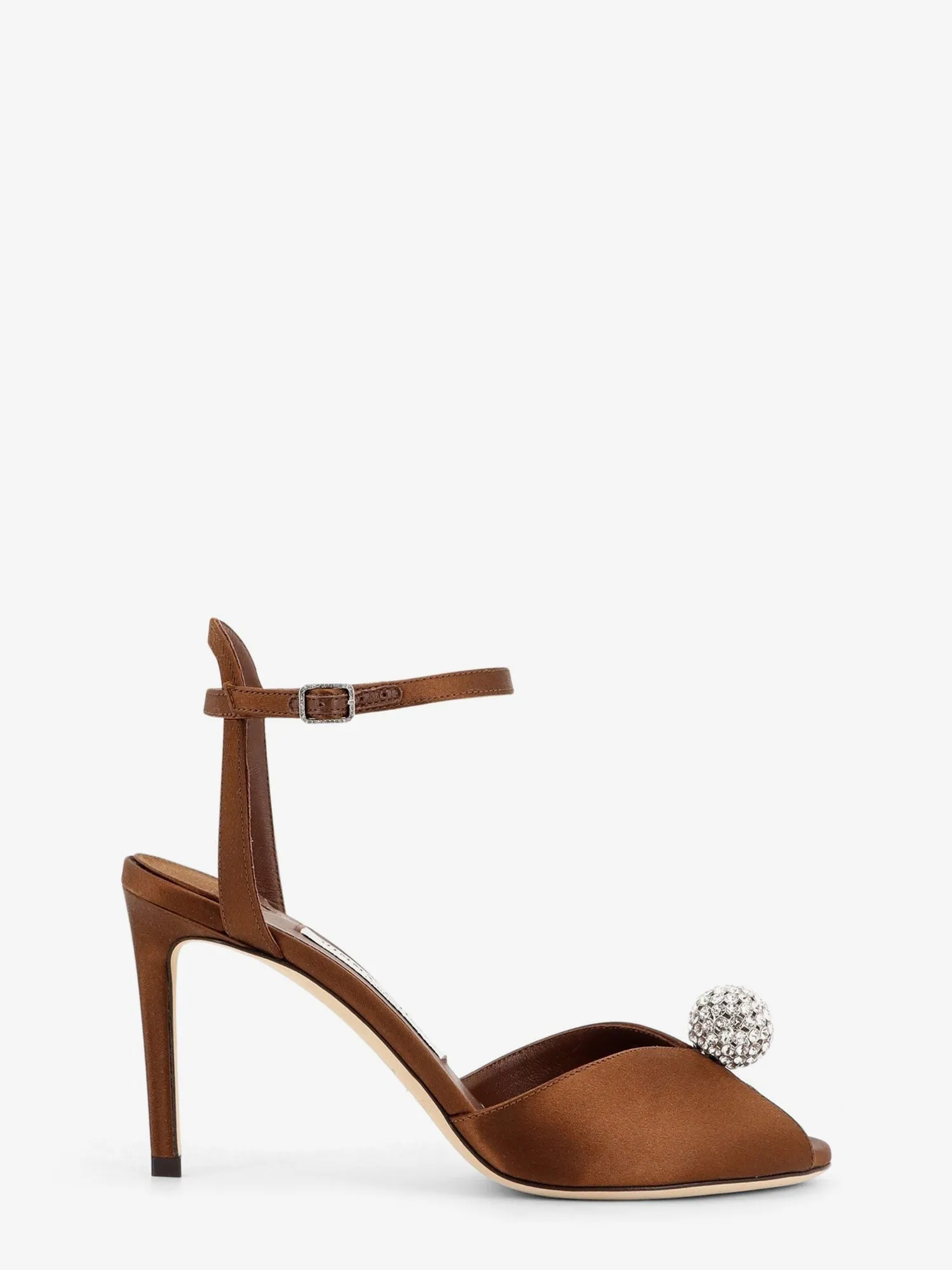 Jimmy Choo Sacora satin sandals with crystal detail sold by Siebentaschen