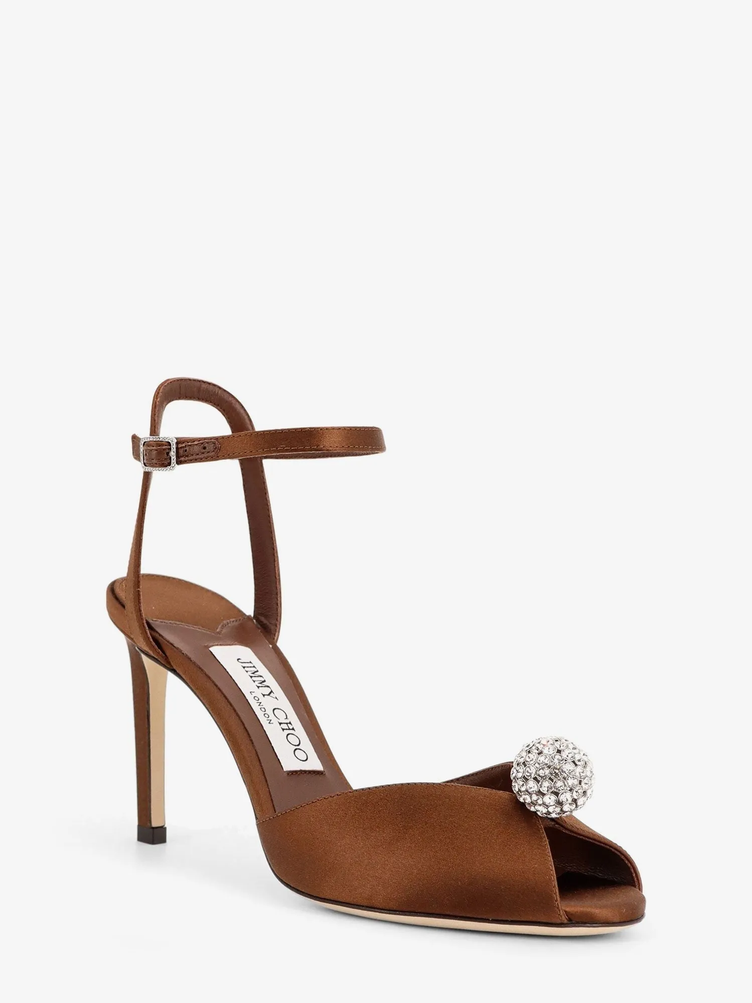 Jimmy Choo Sacora satin sandals with crystal detail sold by Siebentaschen product image thumbnail 2