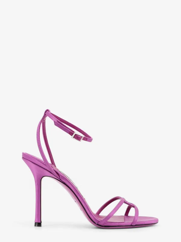 Jimmy Choo Leo satin sandals sold by Siebentaschen