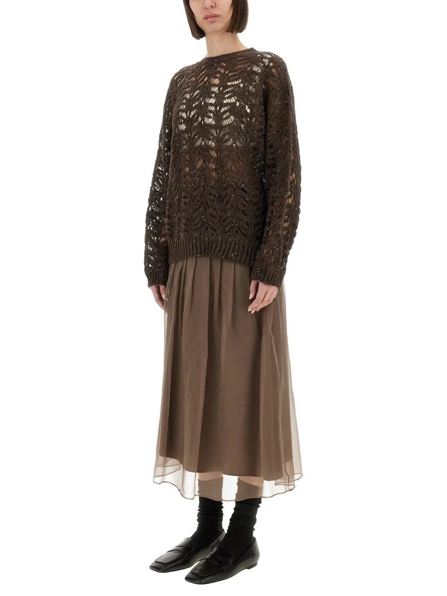 Brunello Cucinelli FOLIAGE LACE LINEN AND SILK DIAMOND KNIT sold by Siebentaschen product image thumbnail 2