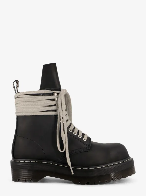 DR. MARTENS X RICK OWENS Quad Sole Steel Toe Leather Boot sold by Siebentaschen