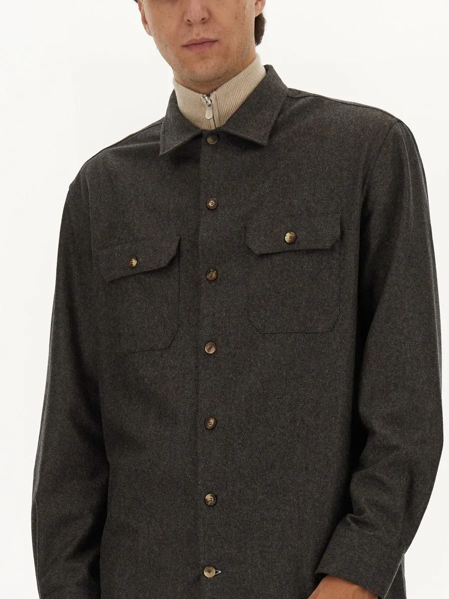 Brunello Cucinelli VIRGIN WOOL FLANNEL OVERSHIRT sold by Siebentaschen product image thumbnail 4