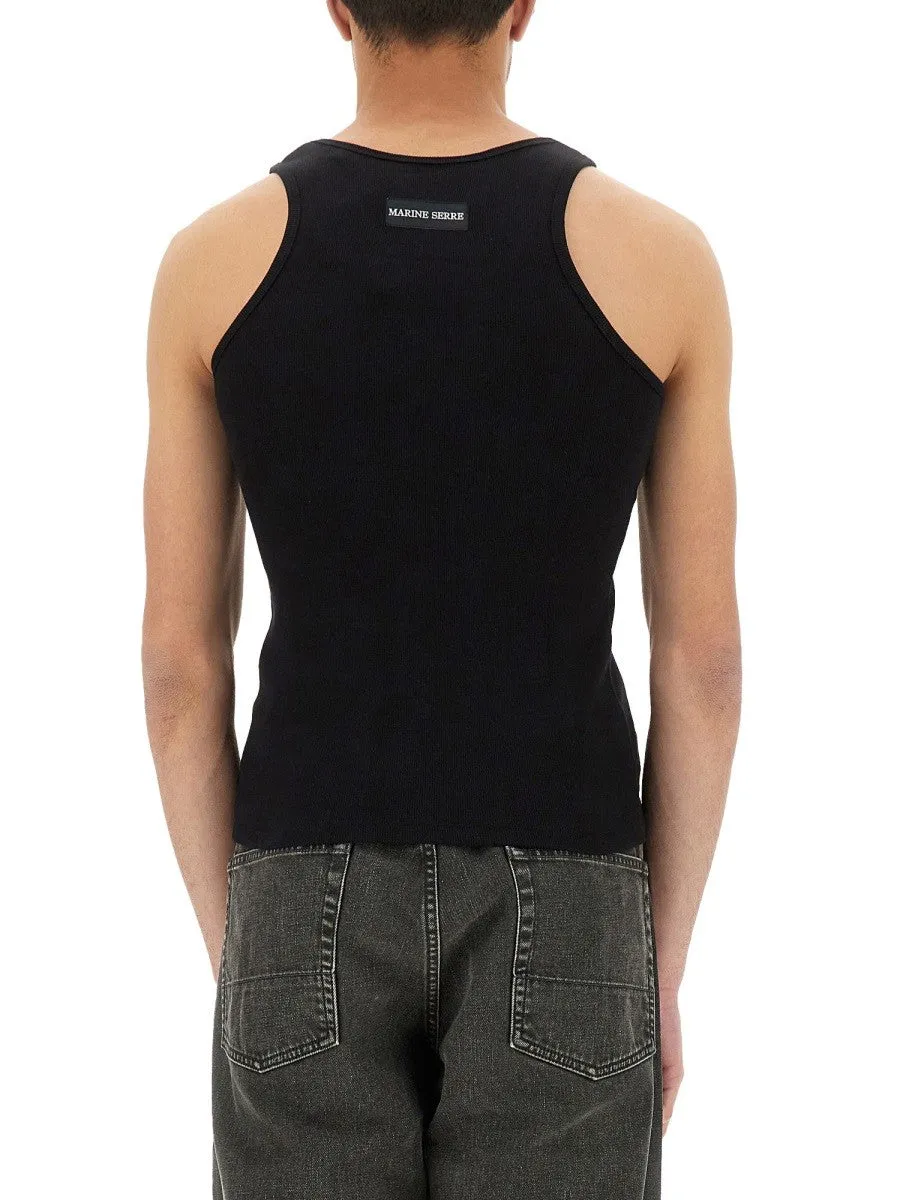 MARINE SERRE RIBBED TANK TOP WITH MOON LOGO sold by Siebentaschen product image thumbnail 3