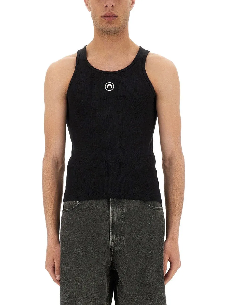 MARINE SERRE RIBBED TANK TOP WITH MOON LOGO sold by Siebentaschen
