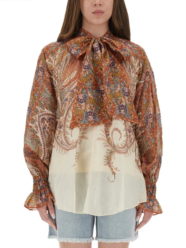 ZIMMERMANN "RHIANNON" BLOUSE WITH BOW sold by Siebentaschen