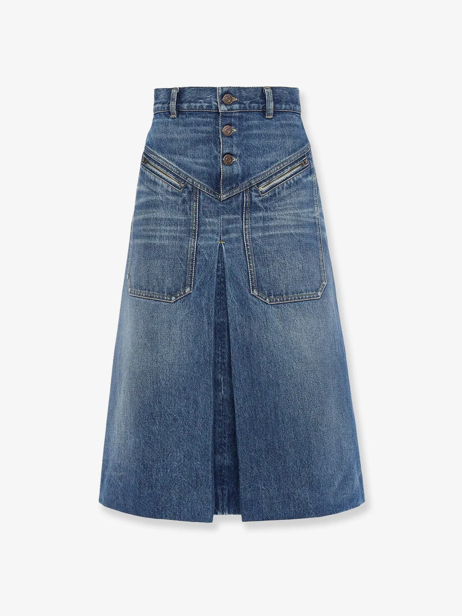 CHLOE' Denim midi skirt sold by Siebentaschen