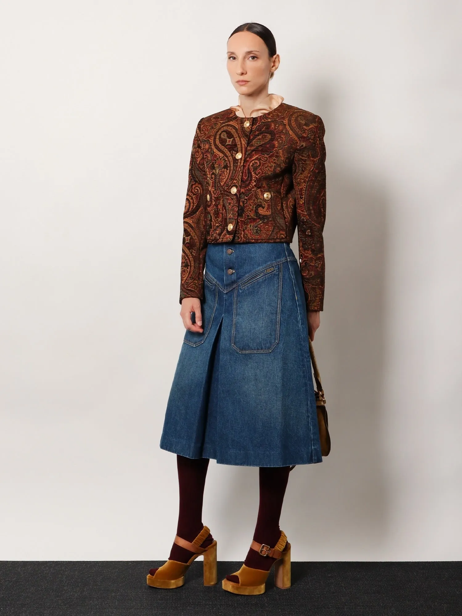 CHLOE' Denim midi skirt sold by Siebentaschen product image thumbnail 2