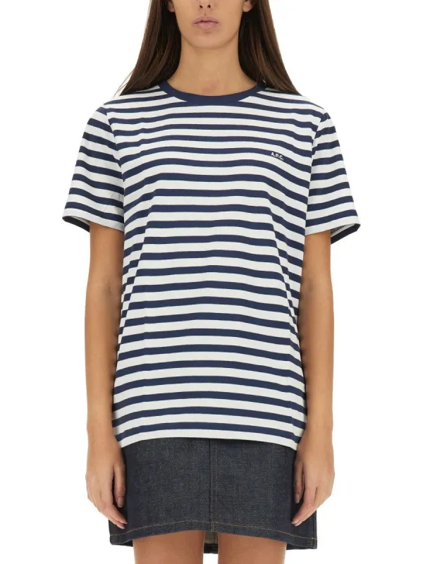 A.P.C. STRIPED T-SHIRT sold by Siebentaschen