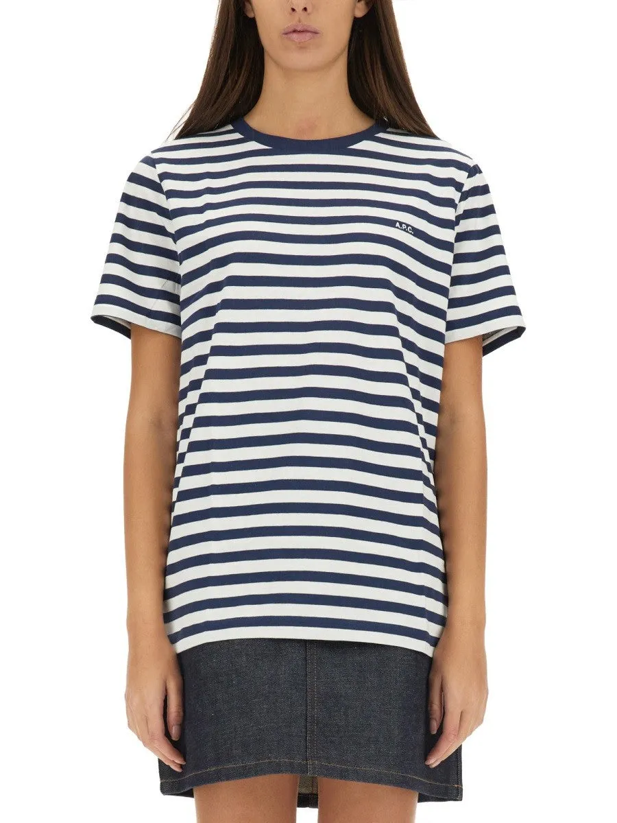 A.P.C. STRIPED T-SHIRT sold by Siebentaschen