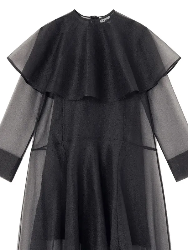 GANNI LONG DRESS WITH HOOP COLLAR sold by Siebentaschen