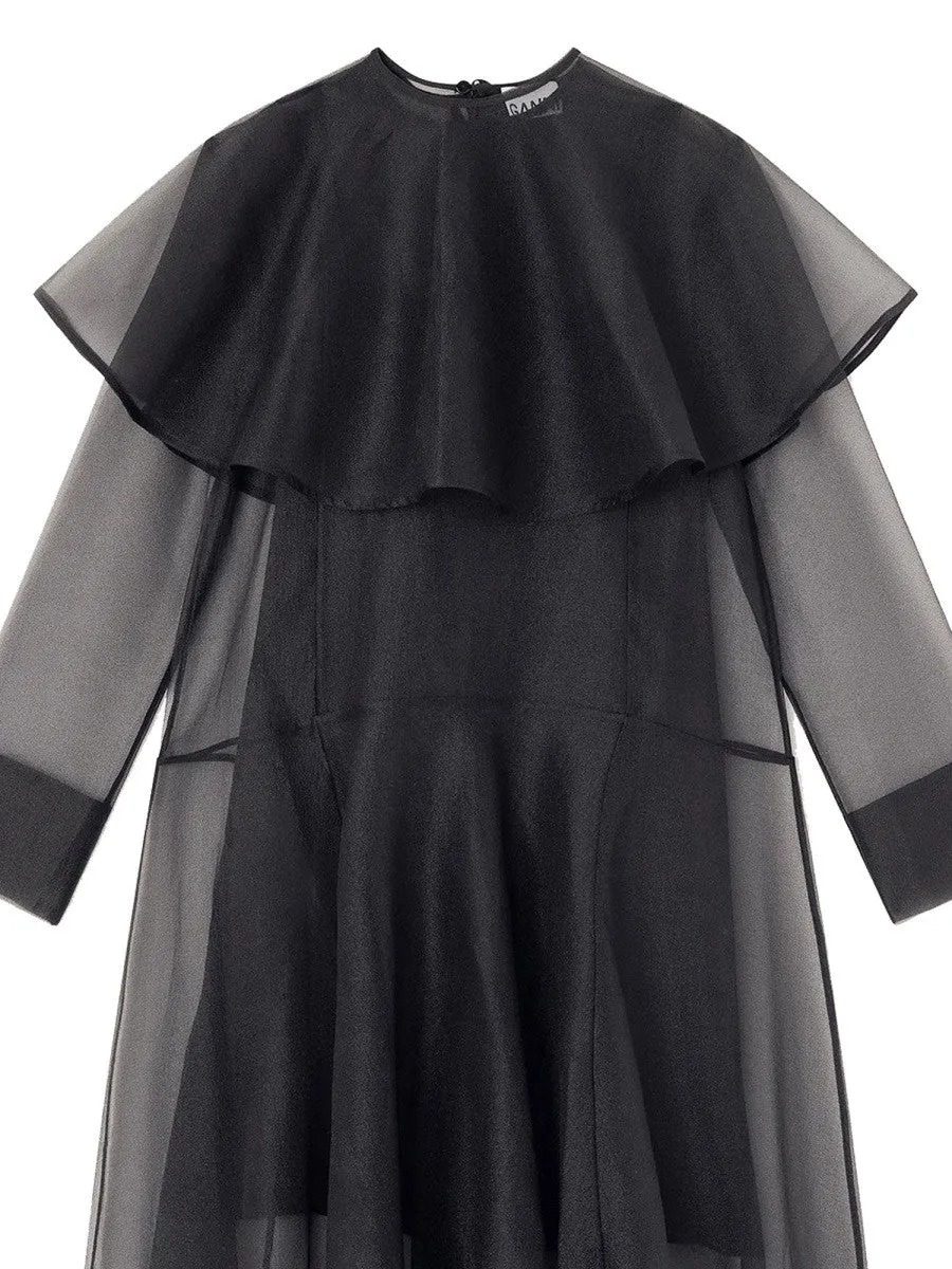 GANNI LONG DRESS WITH HOOP COLLAR sold by Siebentaschen