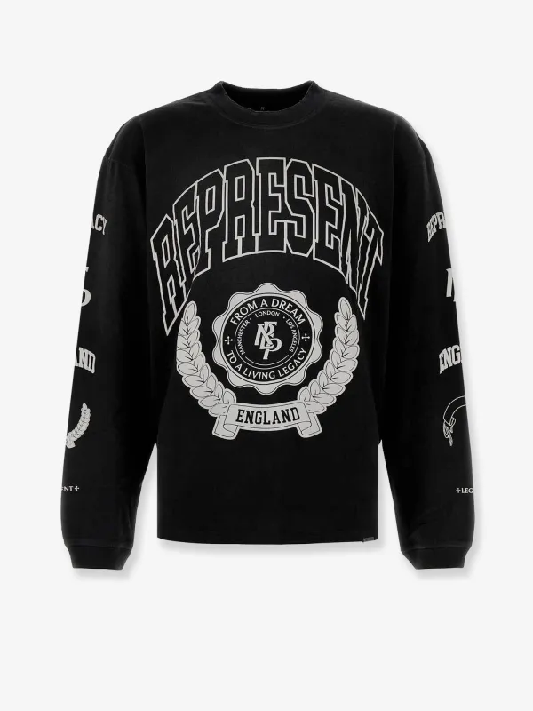 Represent Cotton sweatshirt with distressed effect sold by Siebentaschen