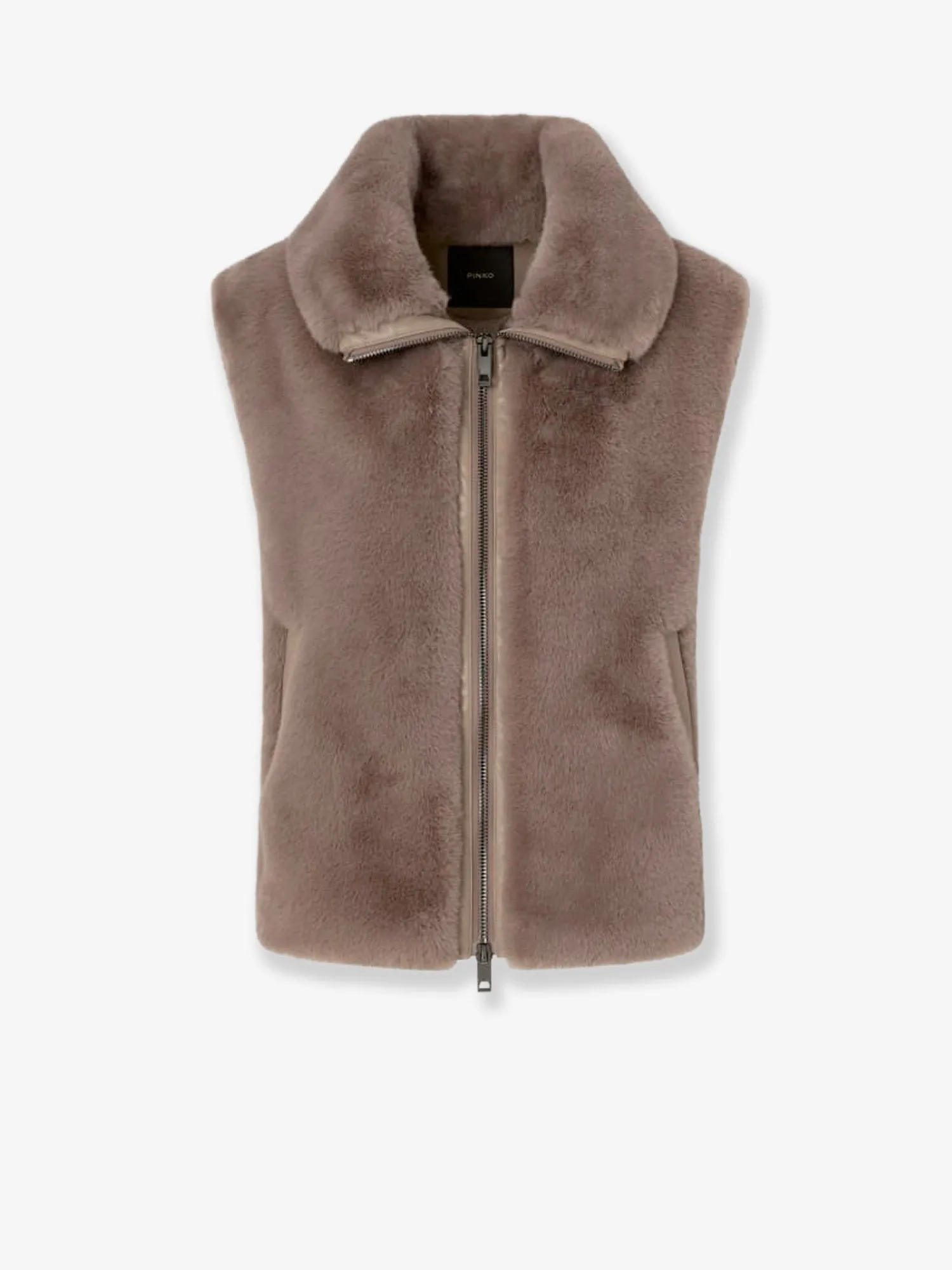 Pinko Deyn faux fur sleeveless jacket sold by Siebentaschen