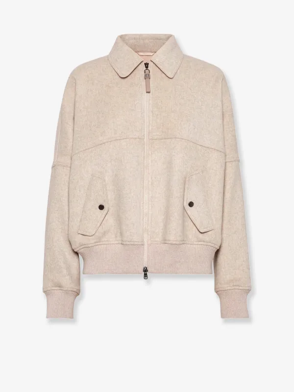 Brunello Cucinelli Double cashmere and wool cloth bomber sold by Siebentaschen
