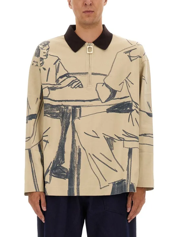 jw anderson RUGBY POLO SHIRT WITH PRINT sold by Siebentaschen