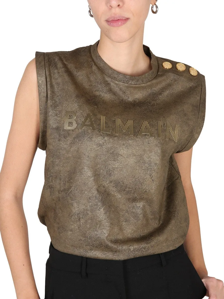 Balmain logo-print T-shirt sold by Siebentaschen product image thumbnail 4
