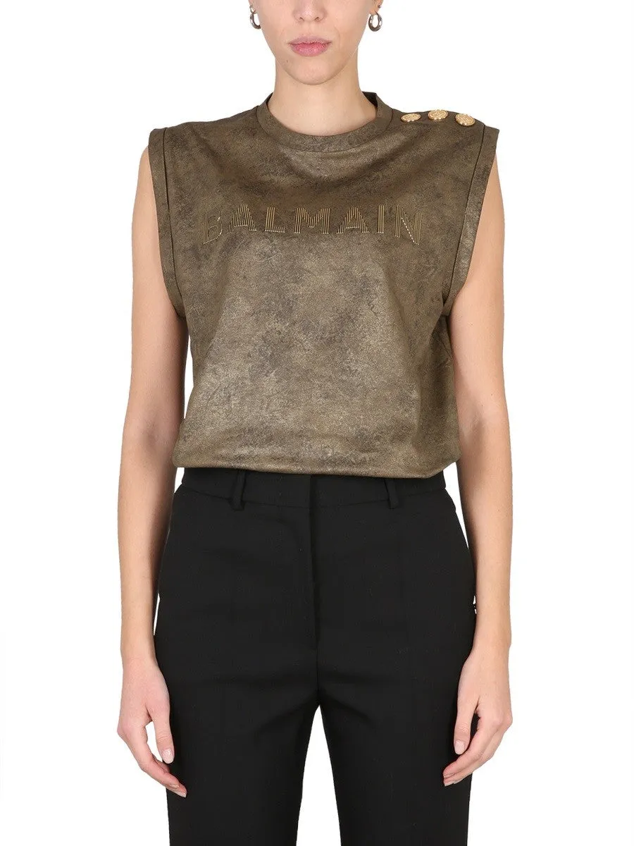 Balmain logo-print T-shirt sold by Siebentaschen