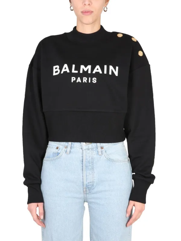 Balmain SWEATSHIRT WITH LOGO PRINT sold by Siebentaschen