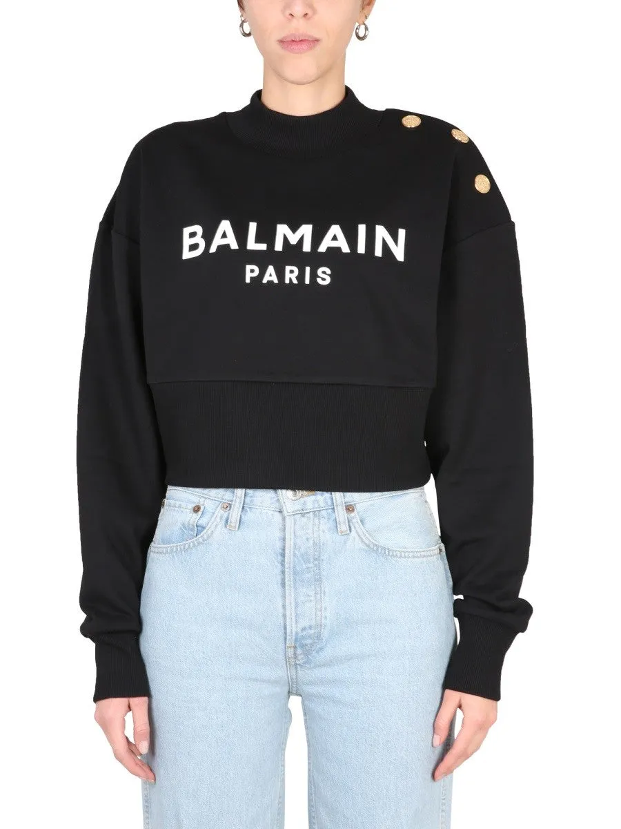 Balmain SWEATSHIRT WITH LOGO PRINT sold by Siebentaschen