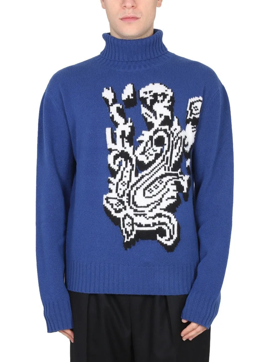 Etro INLAID JACQUARD TURTLENECK SWEATER sold by Siebentaschen