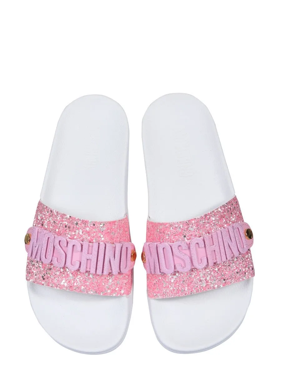 Moschino LETTERING LOGO SLIDE SANDALS sold by Siebentaschen product image thumbnail 2