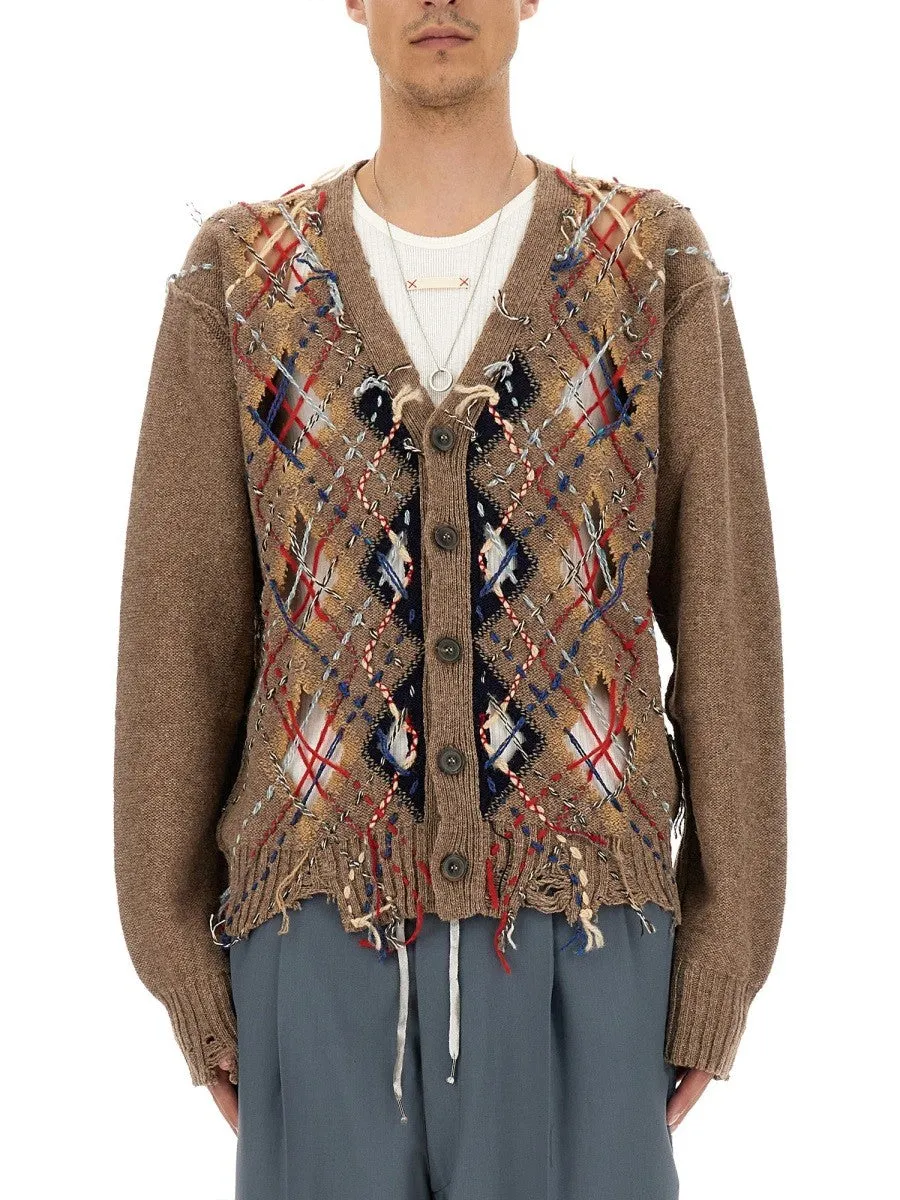Maison Margiela CARDIGAN WITH DIAMOND PATTERN sold by Siebentaschen