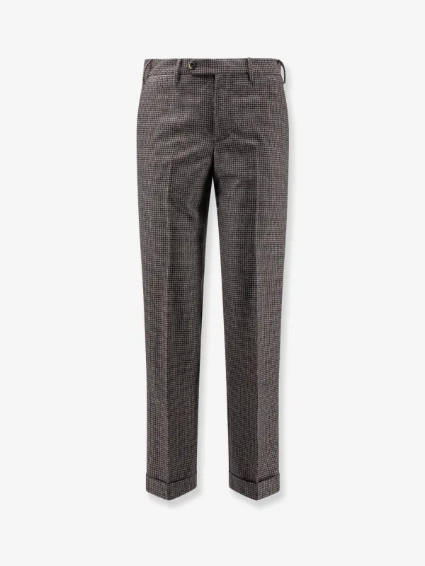 Pt Torino Madras wool trousers sold by Siebentaschen