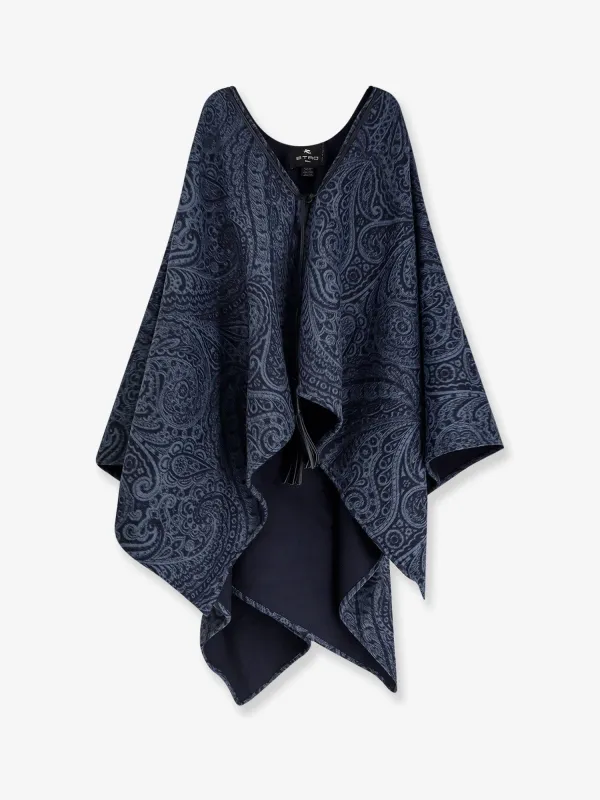 Etro Wool and cashmere cape sold by Siebentaschen