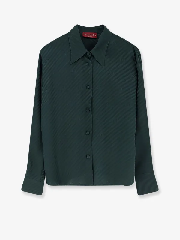 Gucci Silk shirt with diagonal motif sold by Siebentaschen