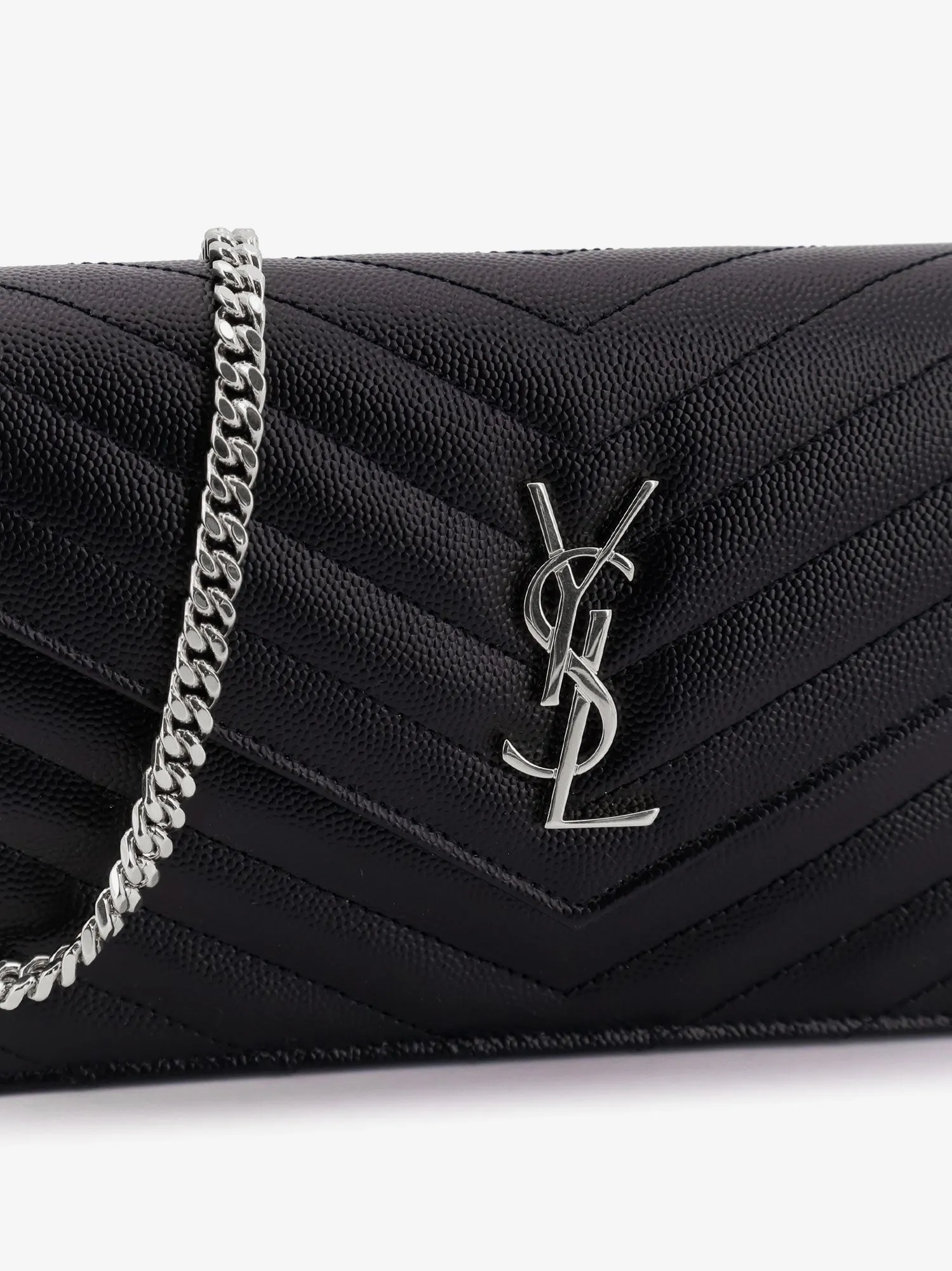 Saint Laurent Envelope leather wallet crossbody bag with chain shoulder strap sold by Siebentaschen product image thumbnail 4