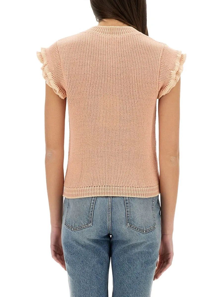 CHLOÉ SHORT-SLEEVED WOOL KNIT TOP sold by Siebentaschen product image thumbnail 3