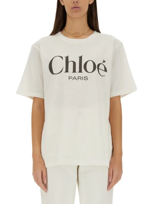 CHLOÉ T-SHIRT WITH LOGO made by Chloe