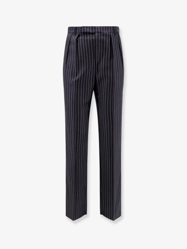 Celine Keith wool trousers with pinstripe motif sold by Siebentaschen