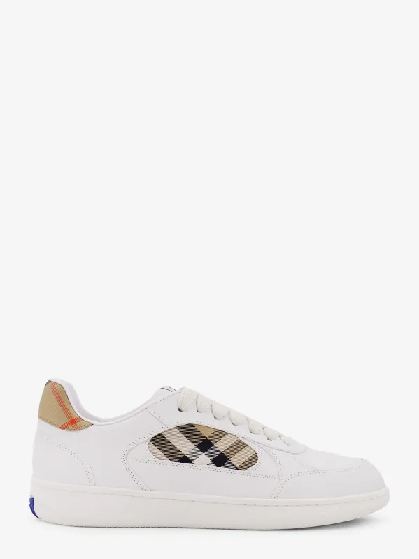 Burberry Low-top leather sneakers with check inserts made by Burberry