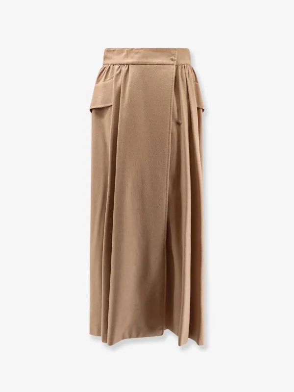 Max Mara Eufemia camel long skirt sold by Siebentaschen